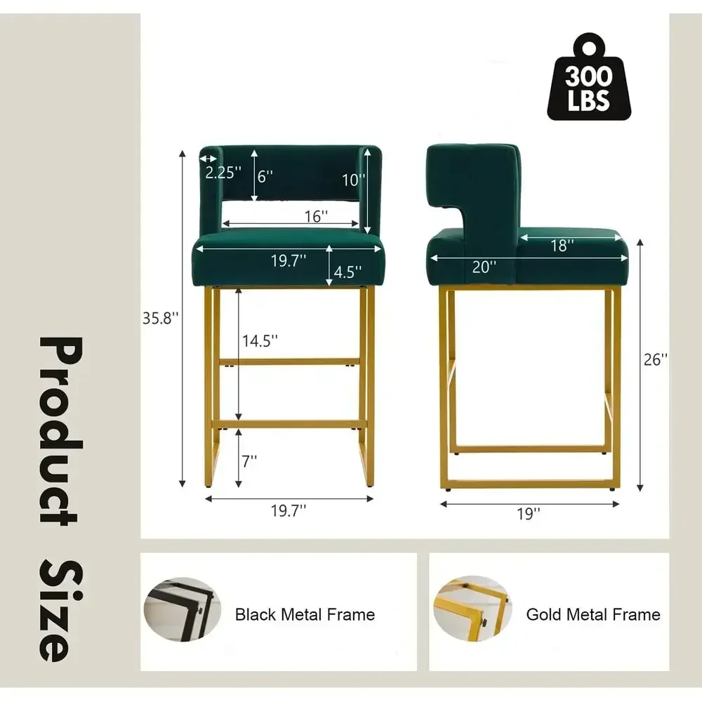 ชุดเก้าอี้บาร์กำมะหยี่สีเขียว  - Home Bar Stools บทวิจารณ์และราคา