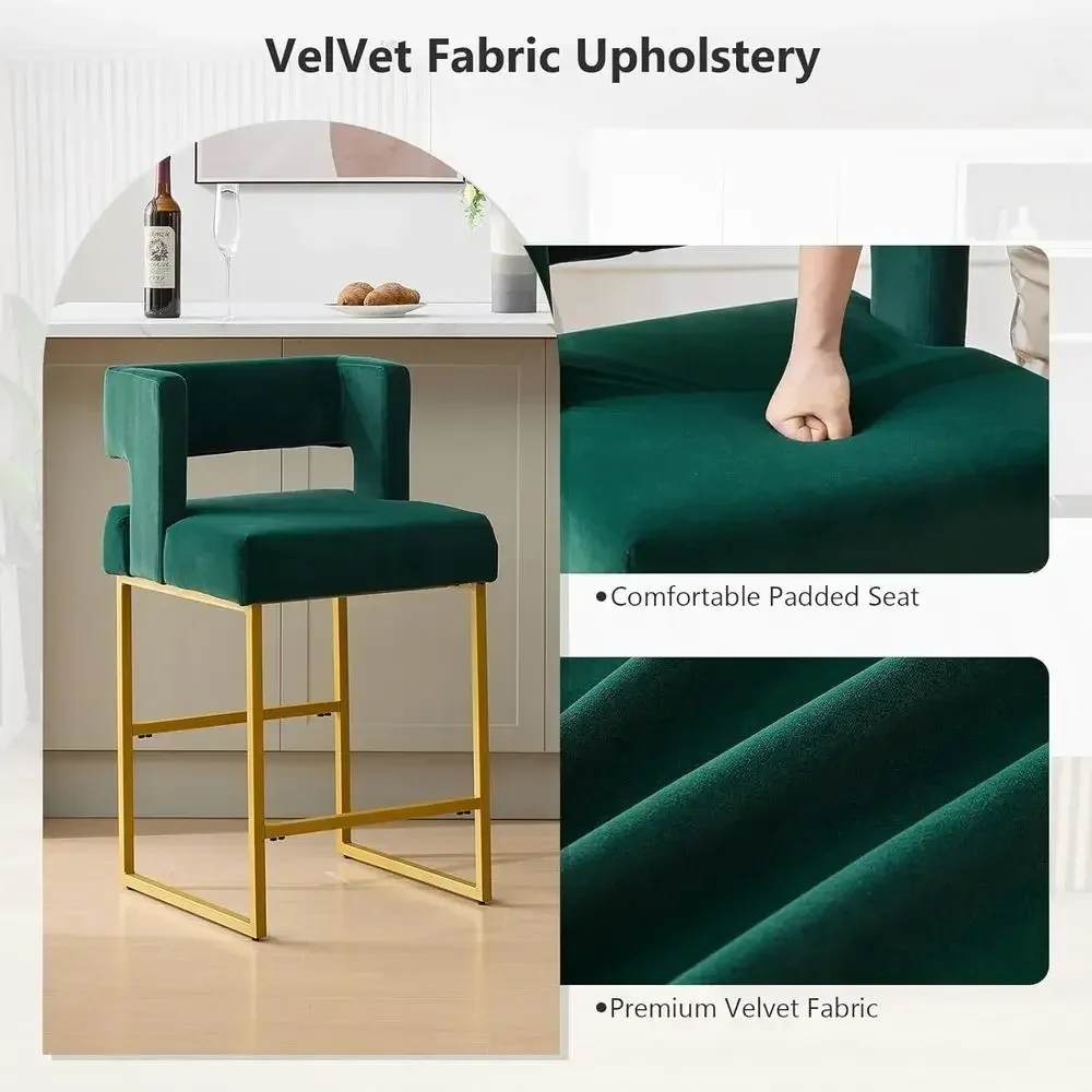 ชุดเก้าอี้บาร์กำมะหยี่สีเขียว  - Home Bar Stools บทวิจารณ์และราคา