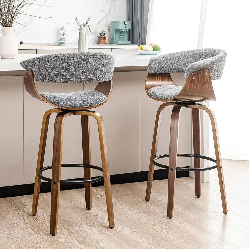 ชุดเก้าอี้บาร์หมุนได้ 2 ตัว ผ้ - Home Bar Stools บทวิจารณ์และราคา