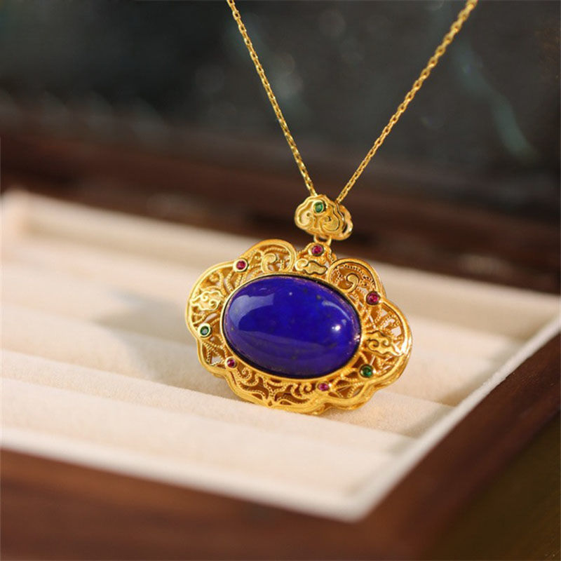 สร้อยคอ Lapis Lazuli แบบคลาสสิ - Bar Cart Gold บทวิจารณ์และราคา