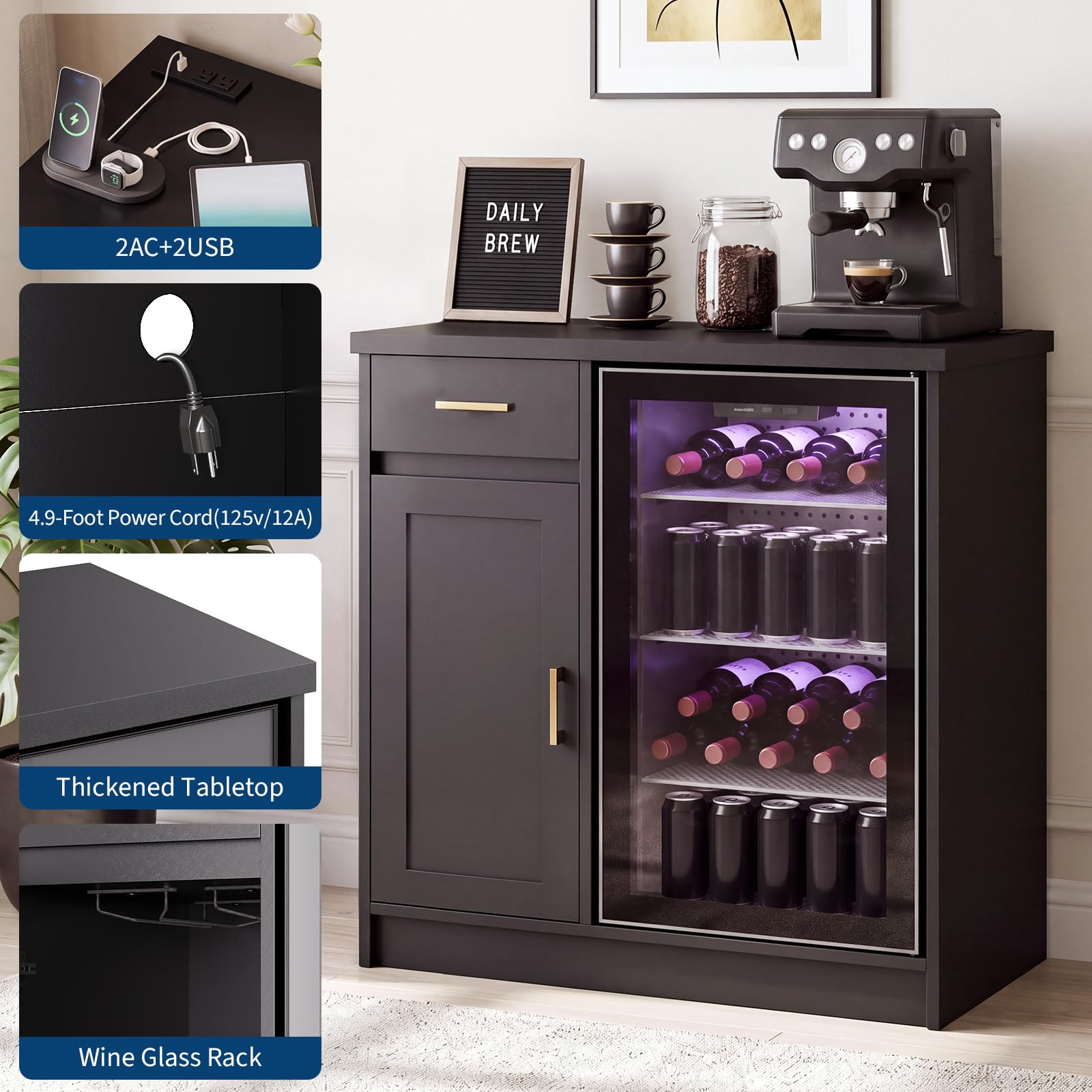 ตู้เก็บไวน์สไตล์ฟาร์มเฮาส์ขนาด - Home Bar And Cabinet บทวิจารณ์และราคา