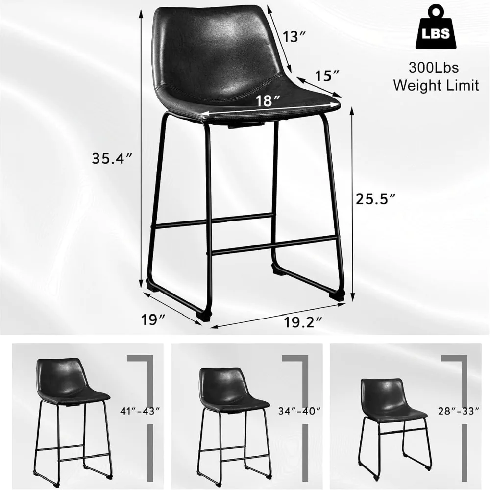 ชุดเก้าอี้บาร์หนังเทียมสีดำขนา - Home Bar Stools บทวิจารณ์และราคา