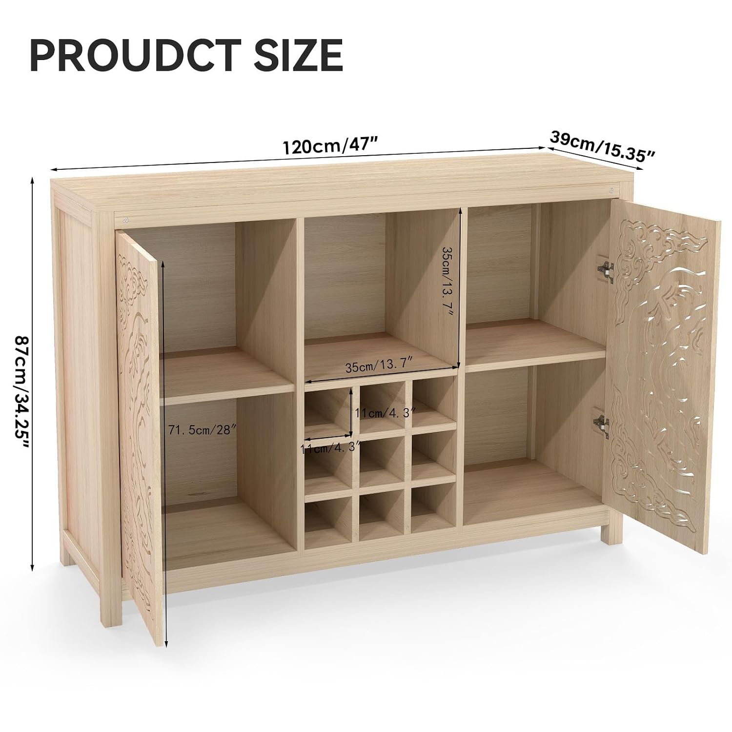 ตู้บาร์ไม้พร้อมชั้นวางไวน์ปรับ - Home Bar And Cabinet บทวิจารณ์และราคา