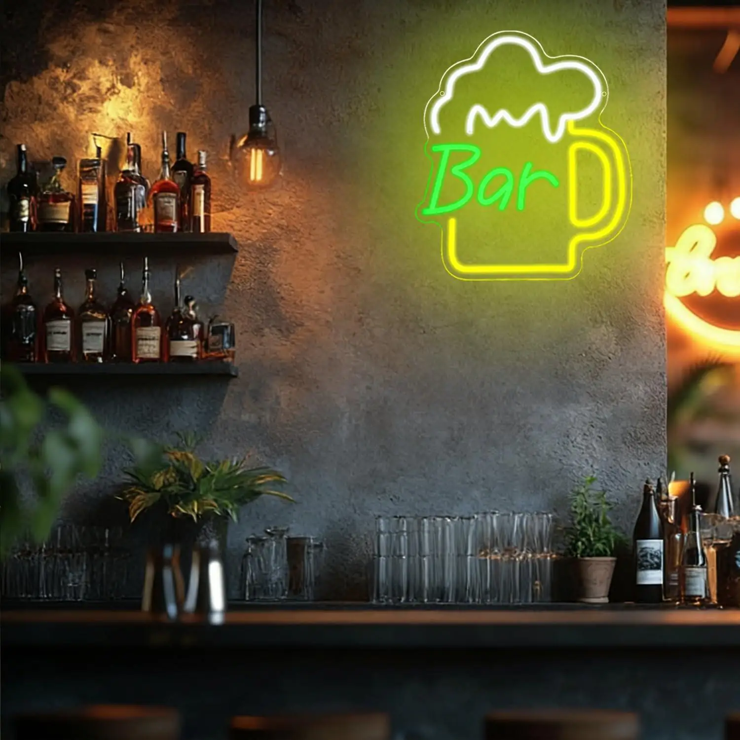 ป้ายไฟนีออนร้านเบียร์ ไฟ LED ป - Home Bar And Kitchen บทวิจารณ์และราคา